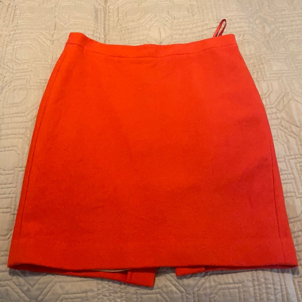 Size 8 J Crew Pencil Skirt Bright Red - Wool